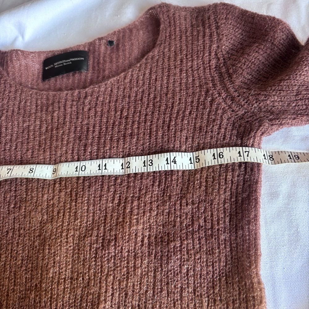 MAISON SCOTCH I 1 (US S) Mohair Blend Scoop Neck Knit Sweater I warm brown - Picture 6 of 7